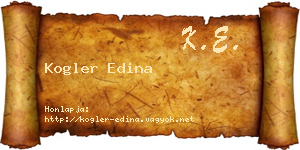 Kogler Edina névjegykártya